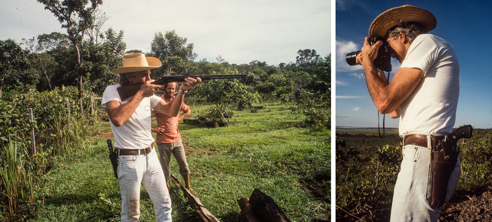 VSD. Mato-Grosso du Nord au Brésil. Concours de tir avec un Robinson Crusoe local.