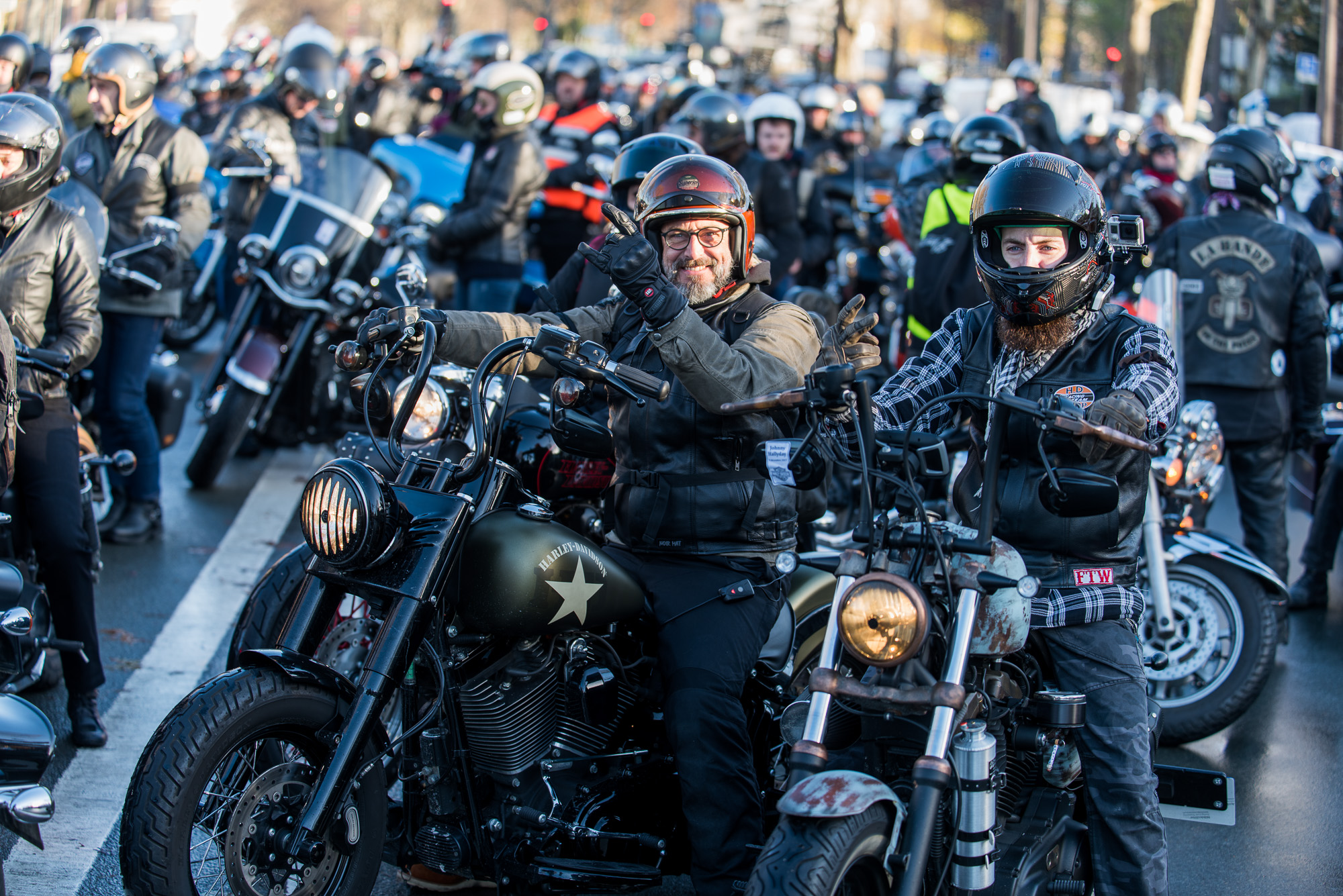 Plus de 700 bikers ont suivi le cortège jusqu'à la Concorde.