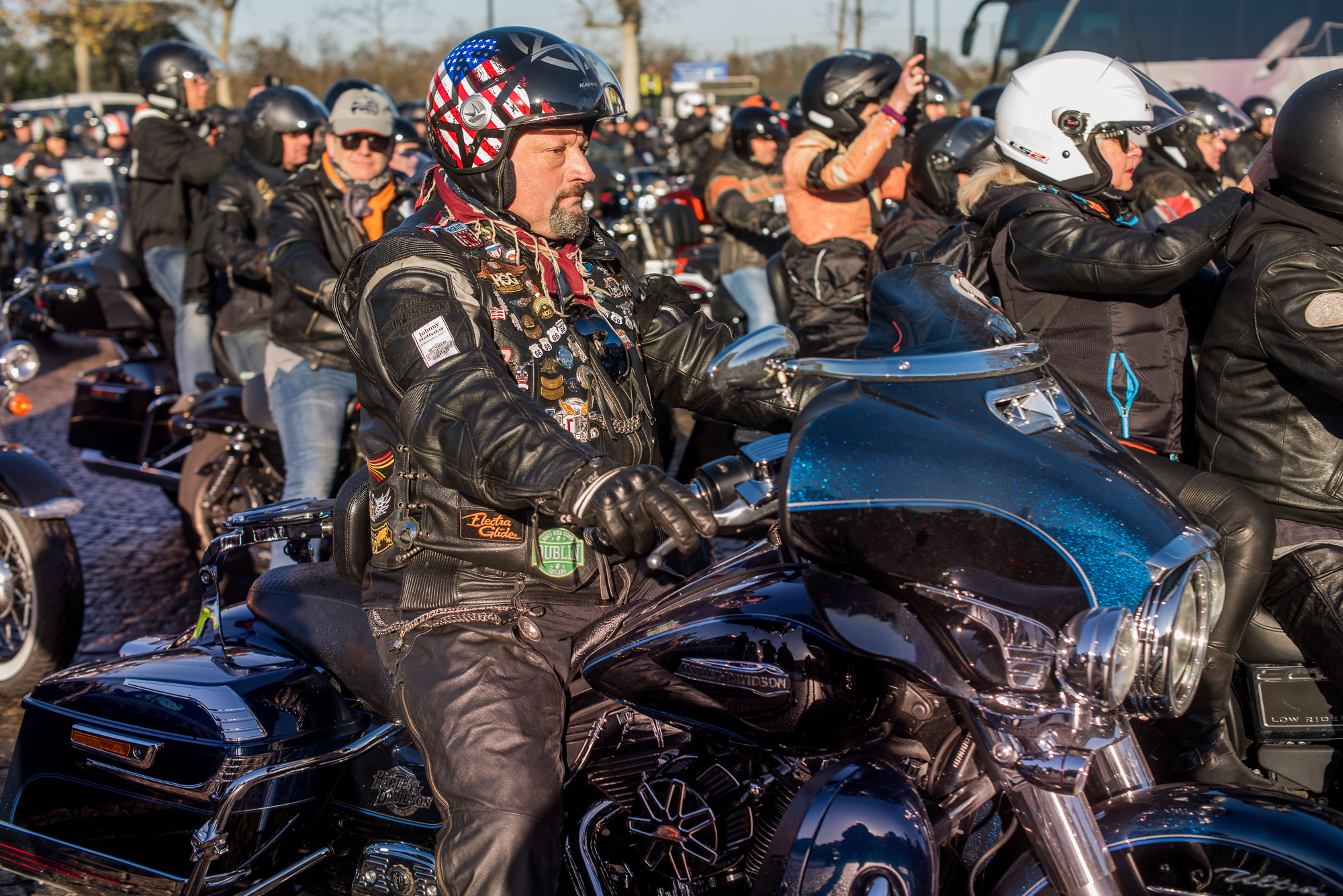 Plus de 700 bikers ont suivi le cortège jusqu'à la Concorde.