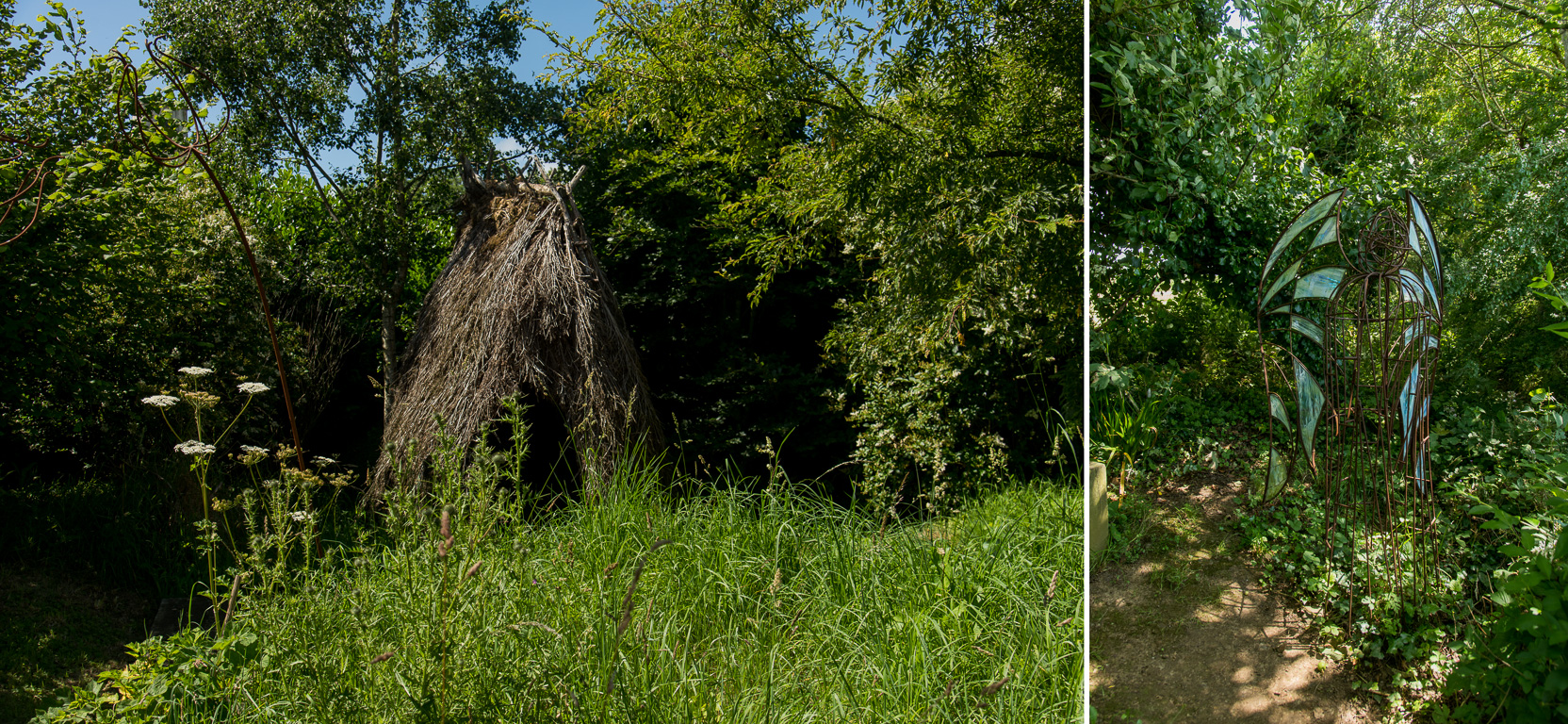 Plouëc-du-Trieux, les  Jardins de Kerfouler. Le chemin creux de cidre.