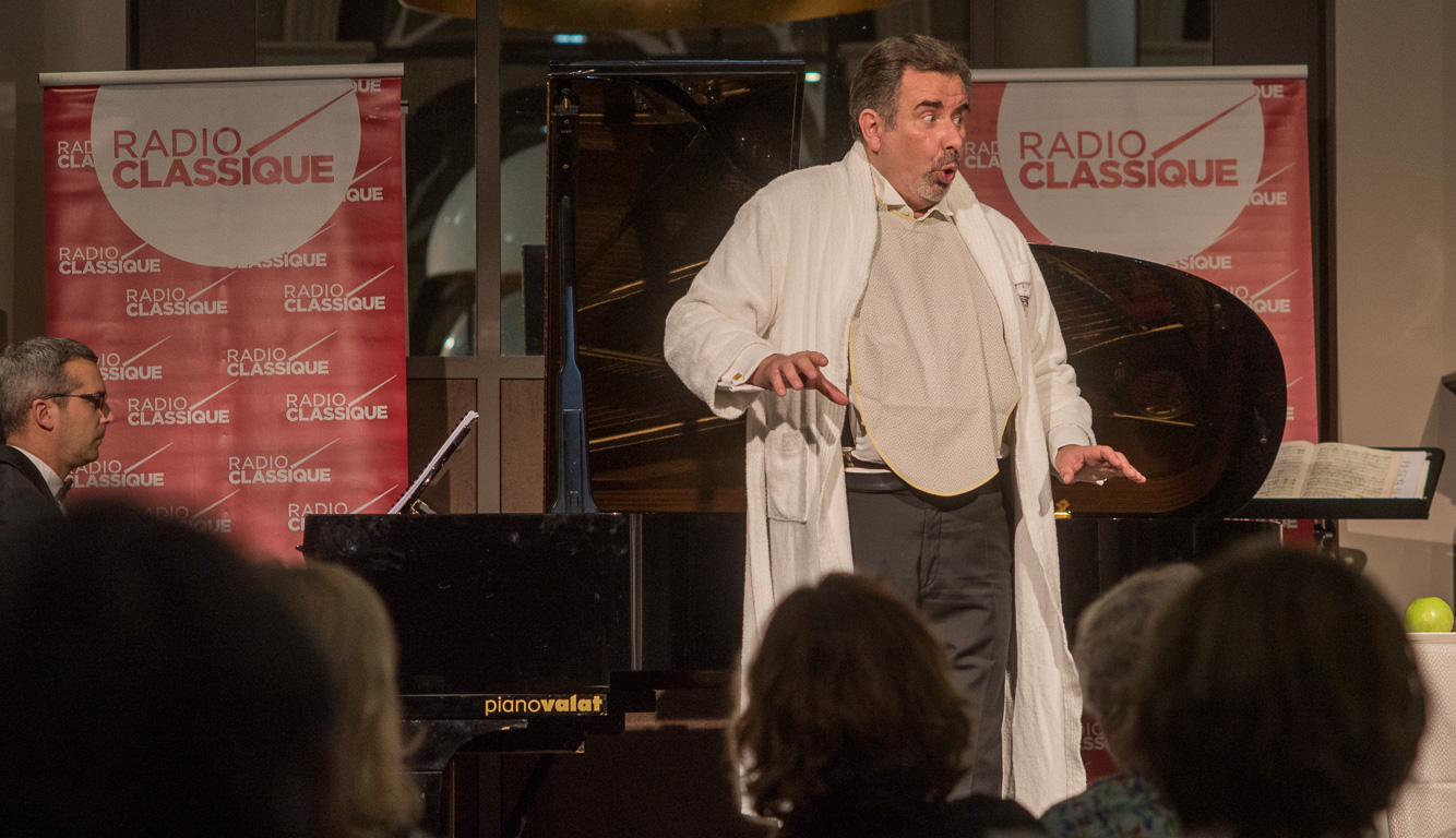 Thermes Marins de Saint-Malo. Concert Radio-Classique, création Eve Ruggieri / Jean-François Vinciguerra, baryton-basse  / Delphine Haidan, mezzo-soprano / Thomas Palmer, piano.