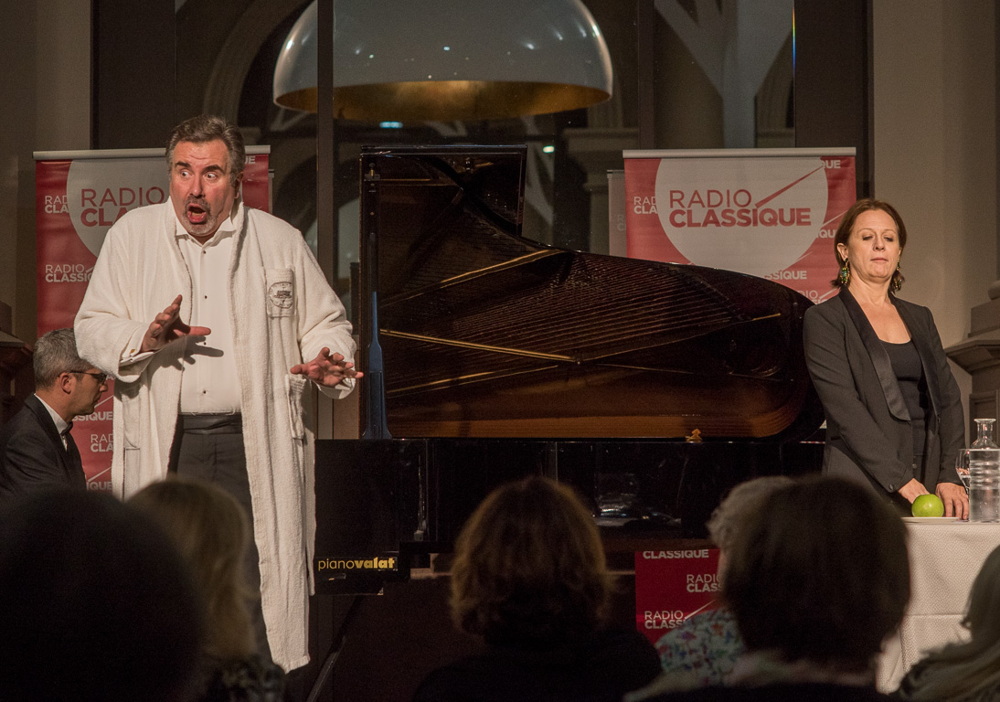 Thermes Marins de Saint-Malo. Concert Radio-Classique, création Eve Ruggieri / Jean-François Vinciguerra, baryton-basse  / Delphine Haidan, mezzo-soprano / Thomas Palmer, piano.