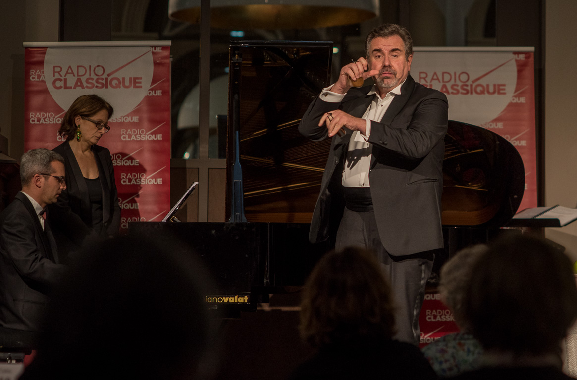 Thermes Marins de Saint-Malo. Concert Radio-Classique, création Eve Ruggieri / Jean-François Vinciguerra, baryton-basse  / Delphine Haidan, mezzo-soprano / Thomas Palmer, piano.