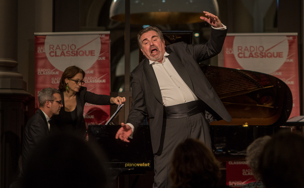 Thermes Marins de Saint-Malo. Concert Radio-Classique, création Eve Ruggieri / Jean-François Vinciguerra, baryton-basse  / Delphine Haidan, mezzo-soprano / Thomas Palmer, piano.