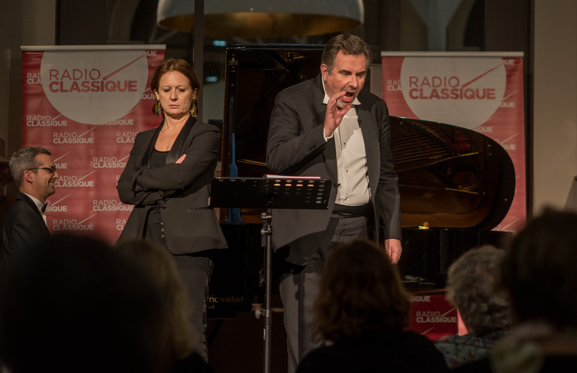 Thermes Marins de Saint-Malo. Concert Radio-Classique, création Eve Ruggieri / Jean-François Vinciguerra, baryton-basse  / Delphine Haidan, mezzo-soprano / Thomas Palmer, piano.