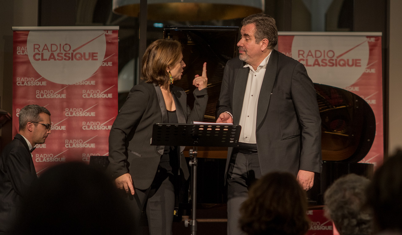 Thermes Marins de Saint-Malo. Concert Radio-Classique, création Eve Ruggieri / Jean-François Vinciguerra, baryton-basse  / Delphine Haidan, mezzo-soprano / Thomas Palmer, piano.