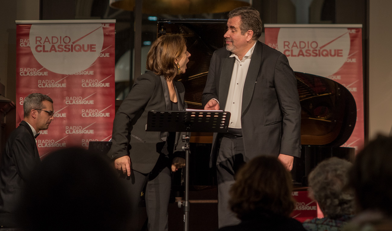 Thermes Marins de Saint-Malo. Concert Radio-Classique, création Eve Ruggieri / Jean-François Vinciguerra, baryton-basse  / Delphine Haidan, mezzo-soprano / Thomas Palmer, piano.