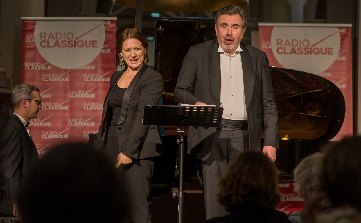 Thermes Marins de Saint-Malo. Concert Radio-Classique, création Eve Ruggieri / Jean-François Vinciguerra, baryton-basse  / Delphine Haidan, mezzo-soprano / Thomas Palmer, piano.