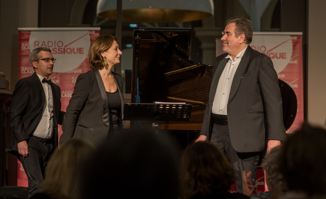 Thermes Marins de Saint-Malo. Concert Radio-Classique, création Eve Ruggieri / Jean-François Vinciguerra, baryton-basse  / Delphine Haidan, mezzo-soprano / Thomas Palmer, piano.