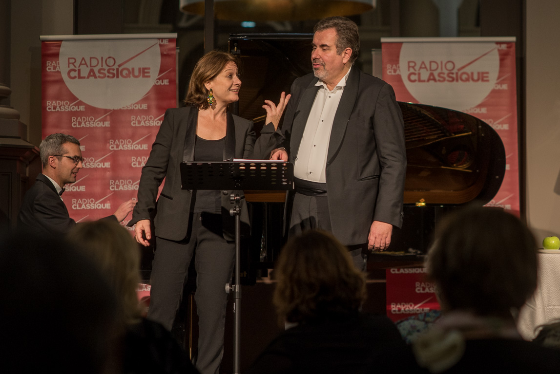 Thermes Marins de Saint-Malo. Concert Radio-Classique, création Eve Ruggieri / Jean-François Vinciguerra, baryton-basse  / Delphine Haidan, mezzo-soprano / Thomas Palmer, piano.