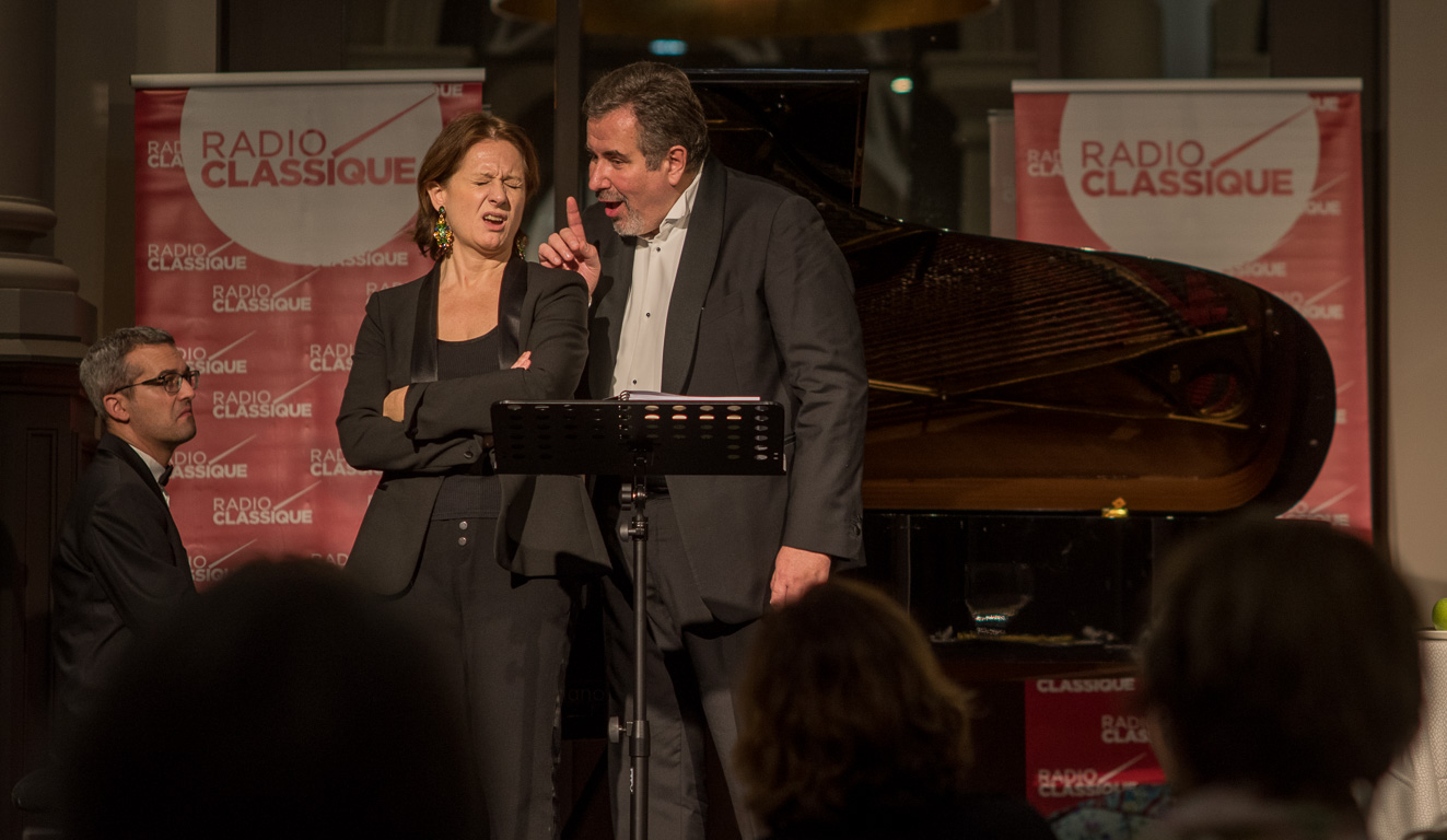 Thermes Marins de Saint-Malo. Concert Radio-Classique, création Eve Ruggieri / Jean-François Vinciguerra, baryton-basse  / Delphine Haidan, mezzo-soprano / Thomas Palmer, piano.