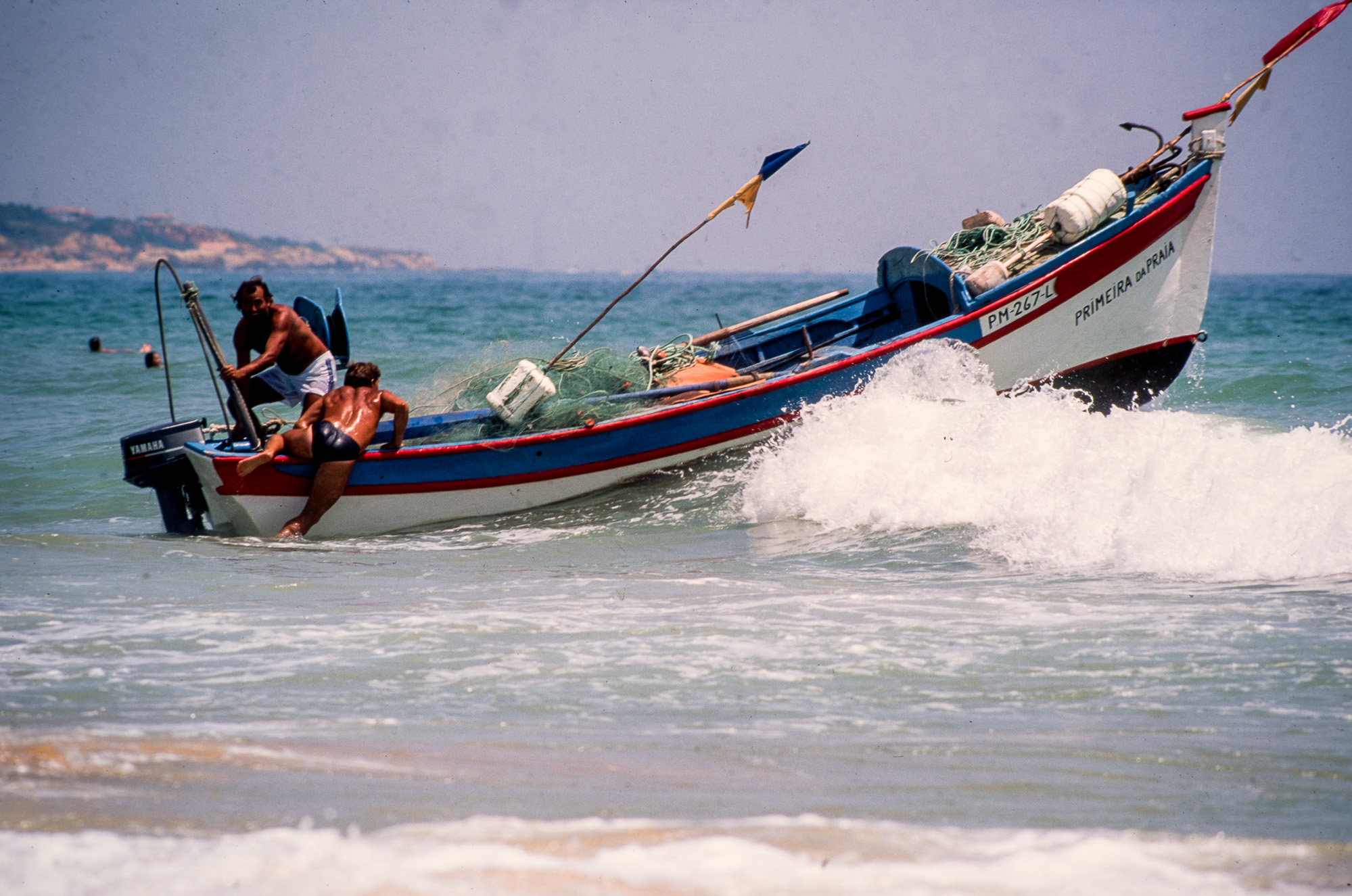 Armaçao de Pera ; départ en mer de la plage des pêcheurs