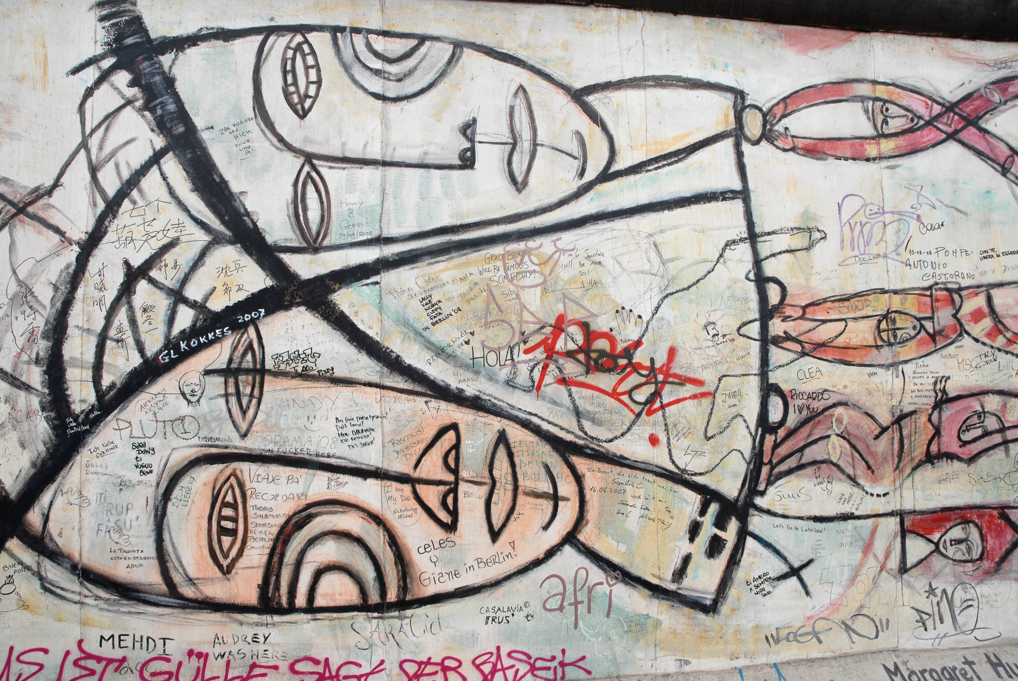 ALLEMAGNE BERLIN East Side Gallery mur peint par des artistes en 1990 sur 1,300 km