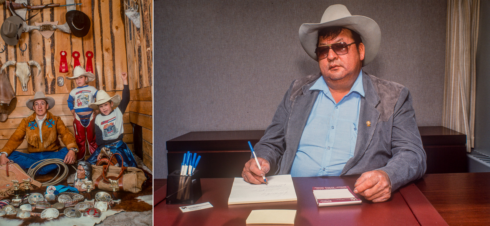 Hoobema - Cow-boy champion de rodéo d'origine "Cree" et un éleveur de chevaux, PDG des ambulances de la ville.