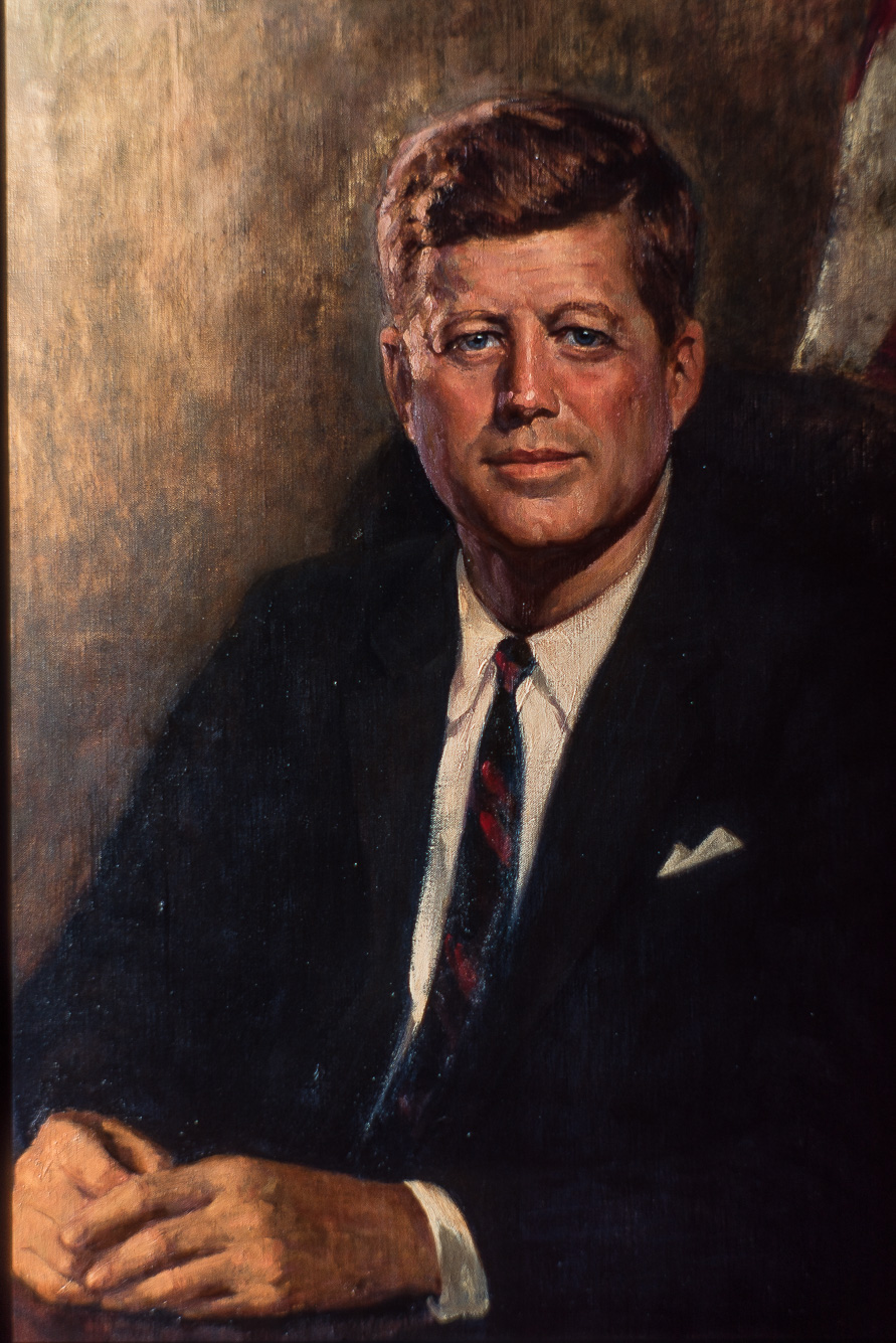 Massachusetts. Boston. Portrait du Président John Fitzgerald Kennedy dans sa maison natale .