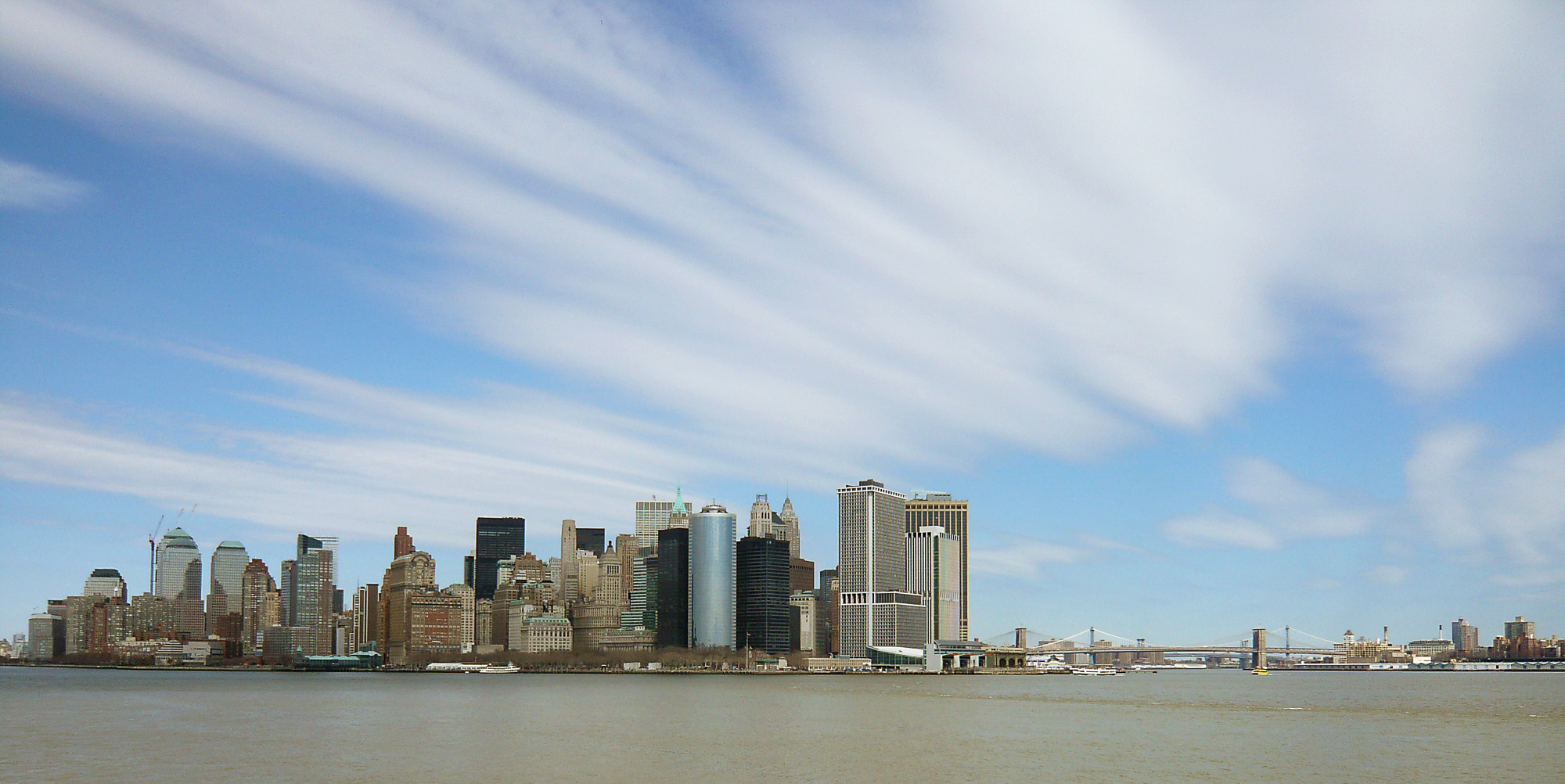 Vue depuis le bateau en partance pour Staten Island