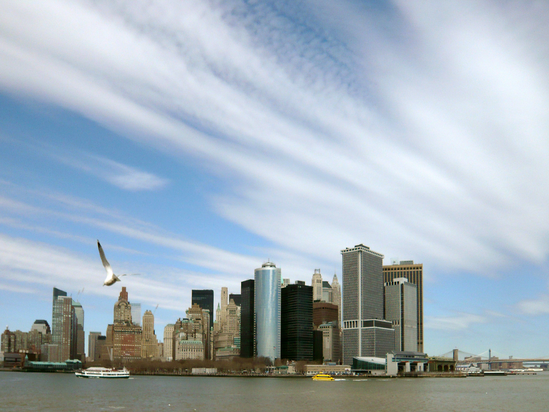 Vue depuis le bateau en partance pour Staten Island