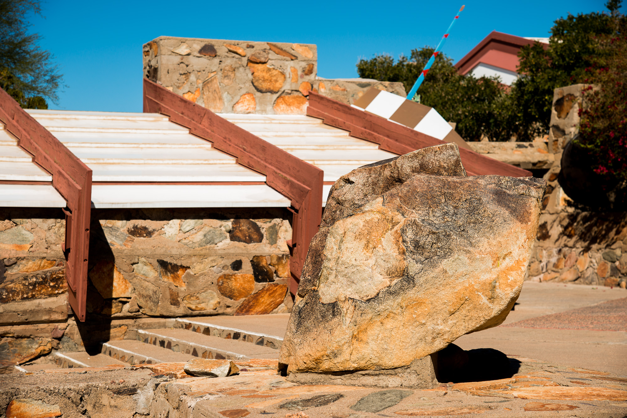 Taliesin West. Œuvre datant de 1937.Frank Lloyd Wright a créé sa propre maison aux portes du désert.