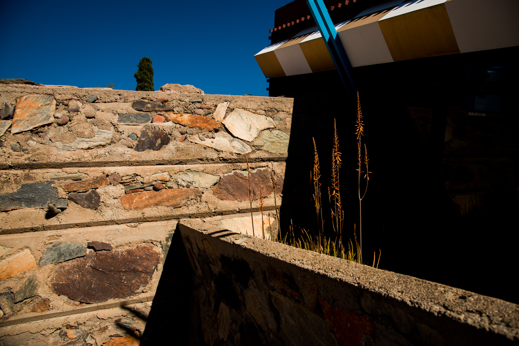 Taliesin West. Œuvre datant de 1937.Frank Lloyd Wright a créé sa propre maison aux portes du désert.