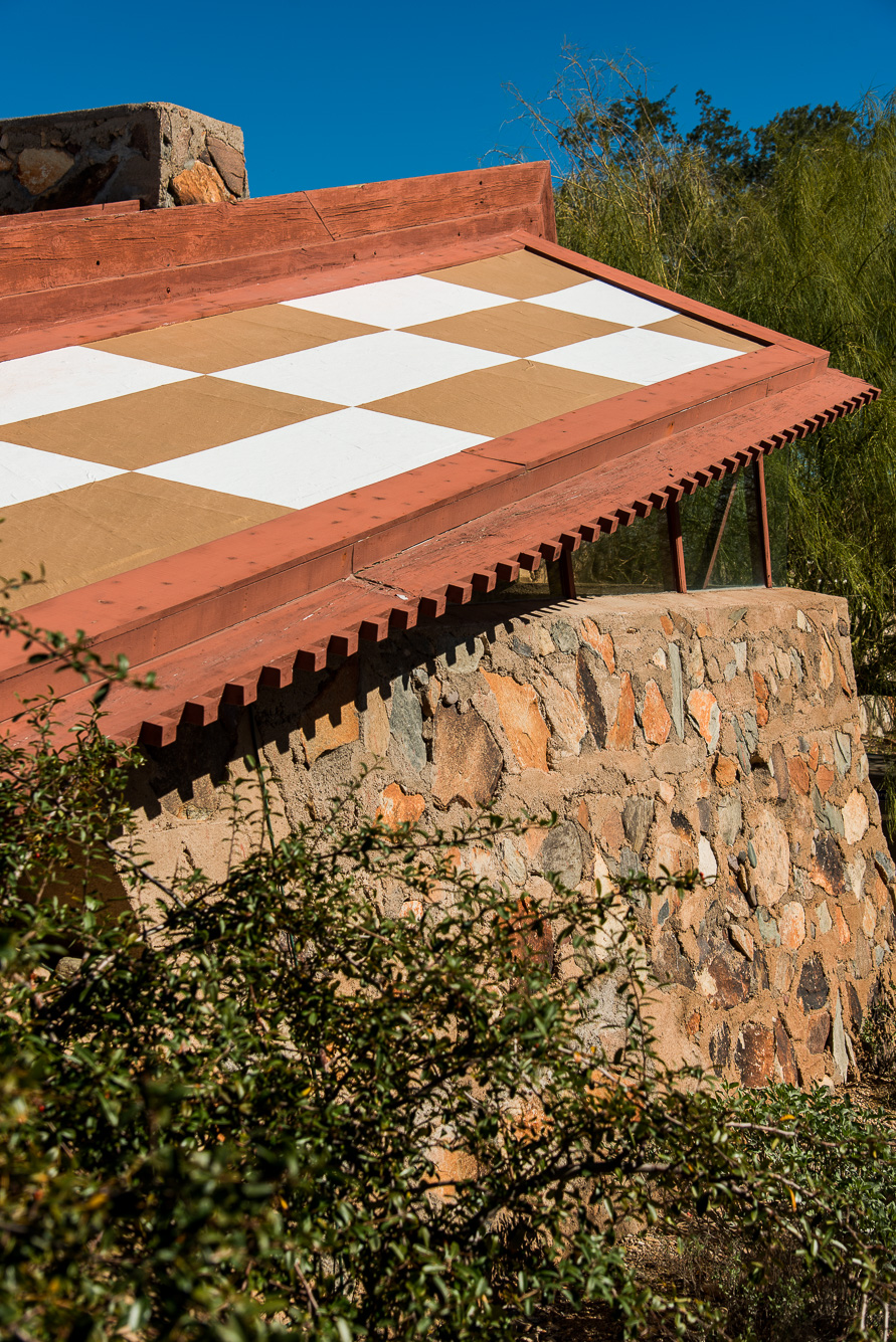 Taliesin West. Œuvre datant de 1937.Frank Lloyd Wright a créé sa propre maison aux portes du désert.