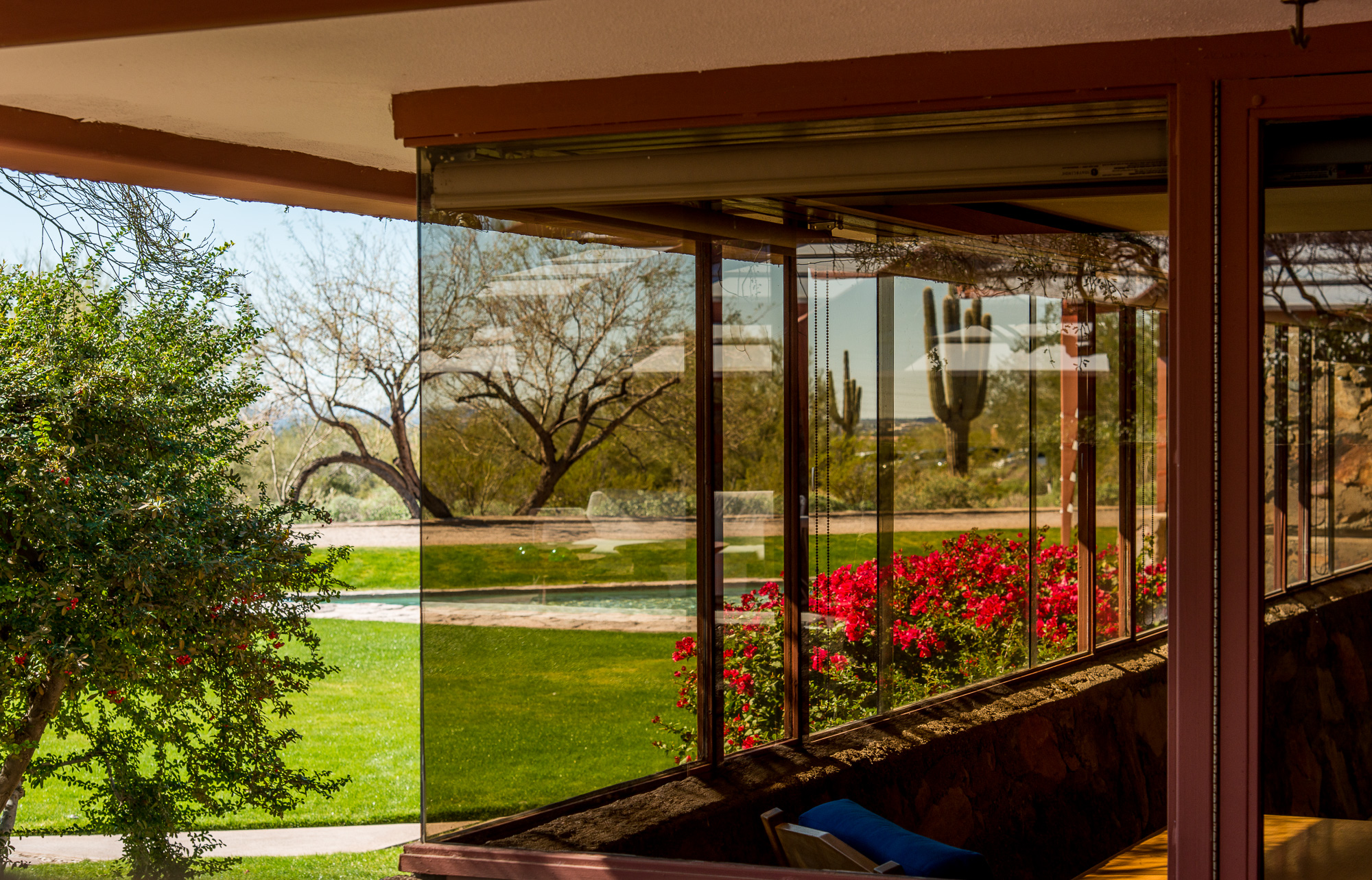 Taliesin West. Œuvre datant de 1937.Frank Lloyd Wright a créé sa propre maison aux portes du désert.