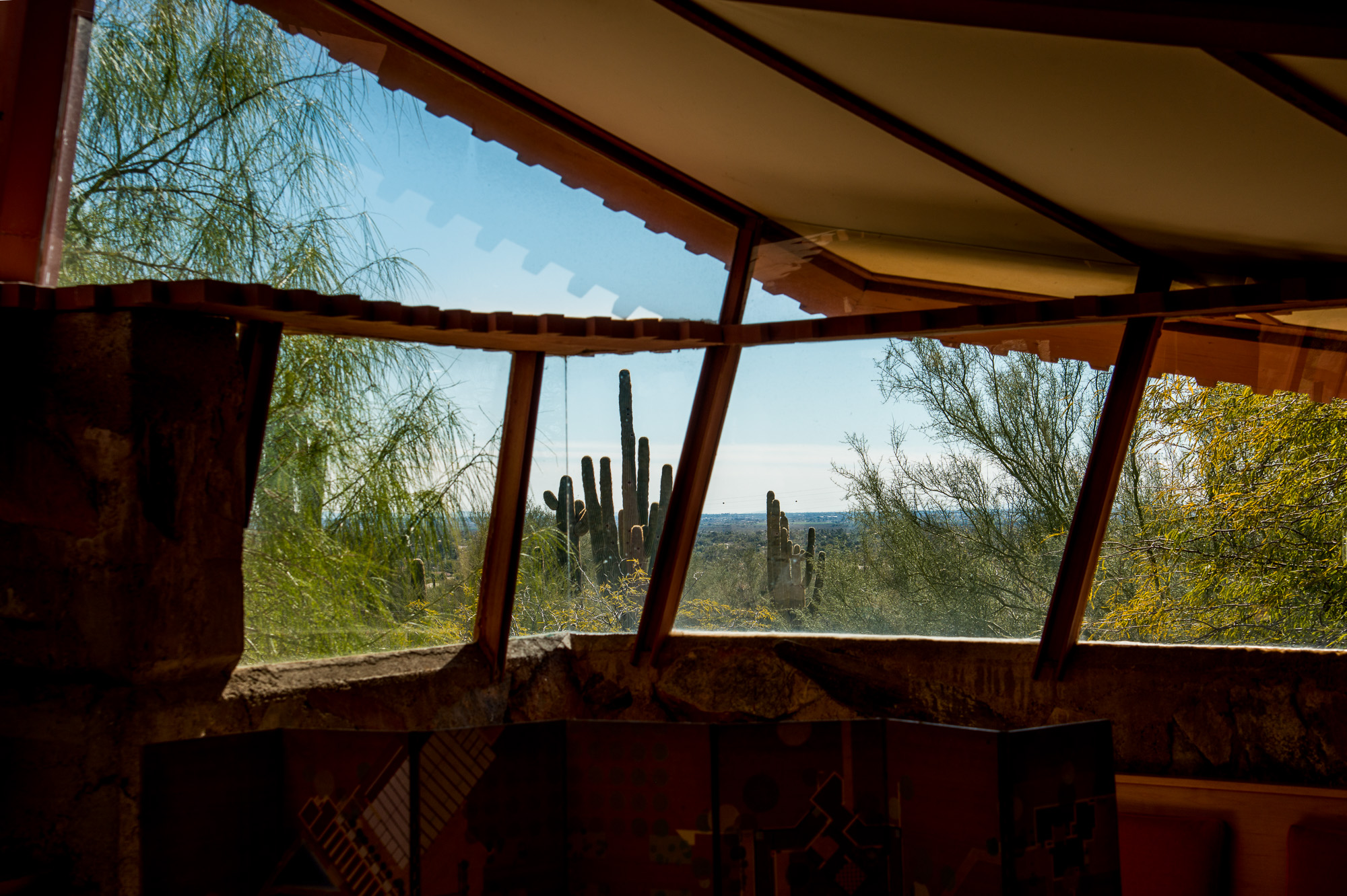 Taliesin West. Œuvre datant de 1937.Frank Lloyd Wright a créé sa propre maison aux portes du désert.