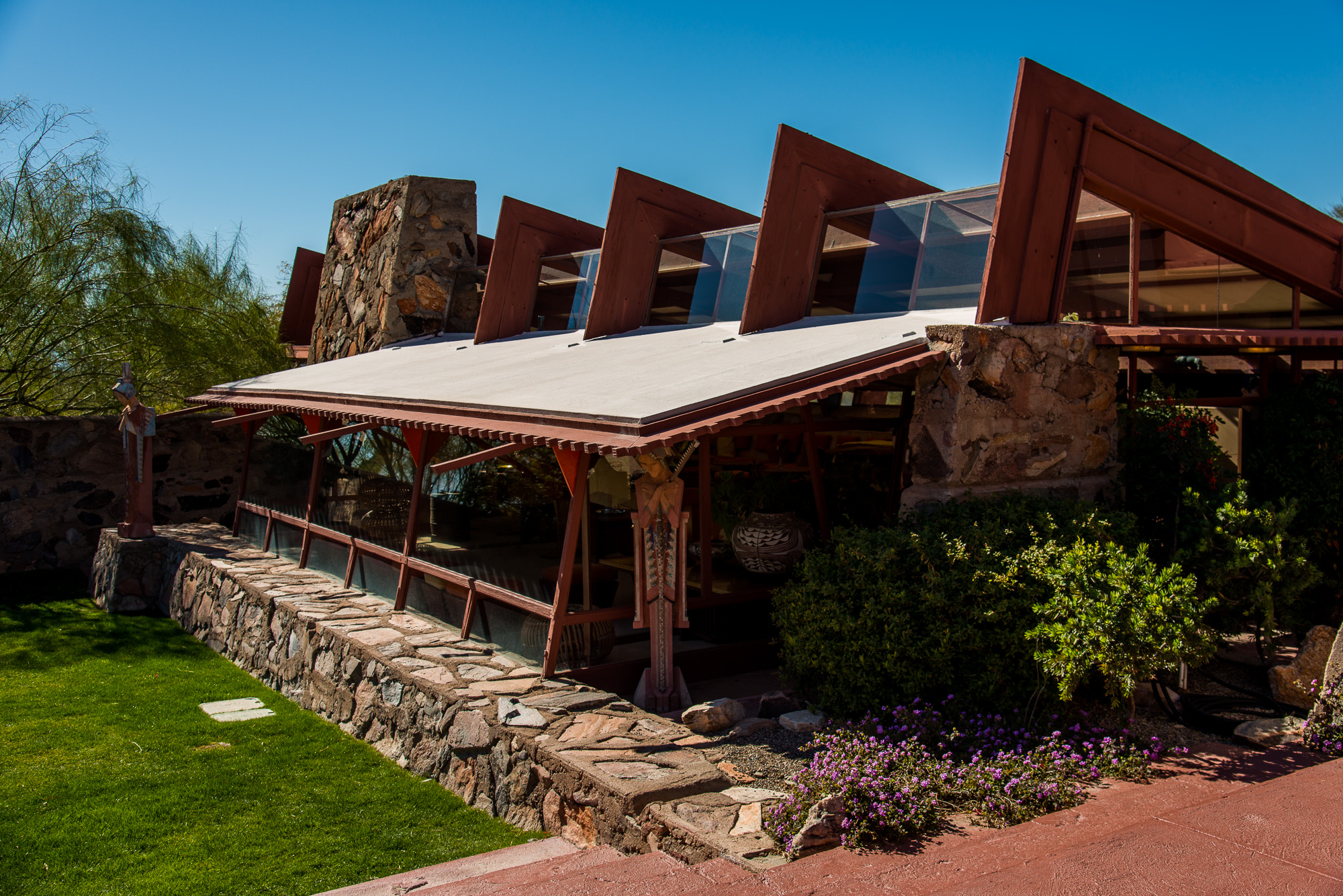 Taliesin West. Œuvre datant de 1937.Frank Lloyd Wright a créé sa propre maison aux portes du désert.