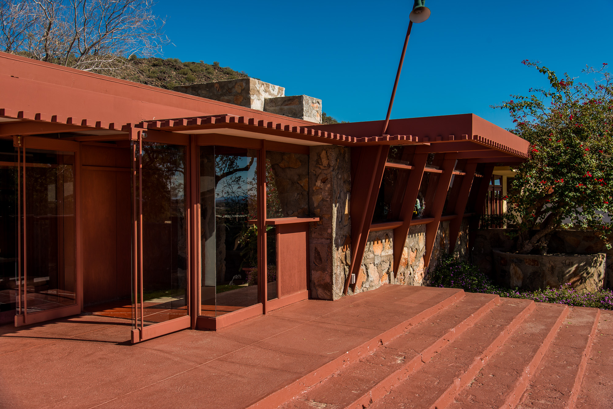 Taliesin West. Œuvre datant de 1937.Frank Lloyd Wright a créé sa propre maison aux portes du désert.
