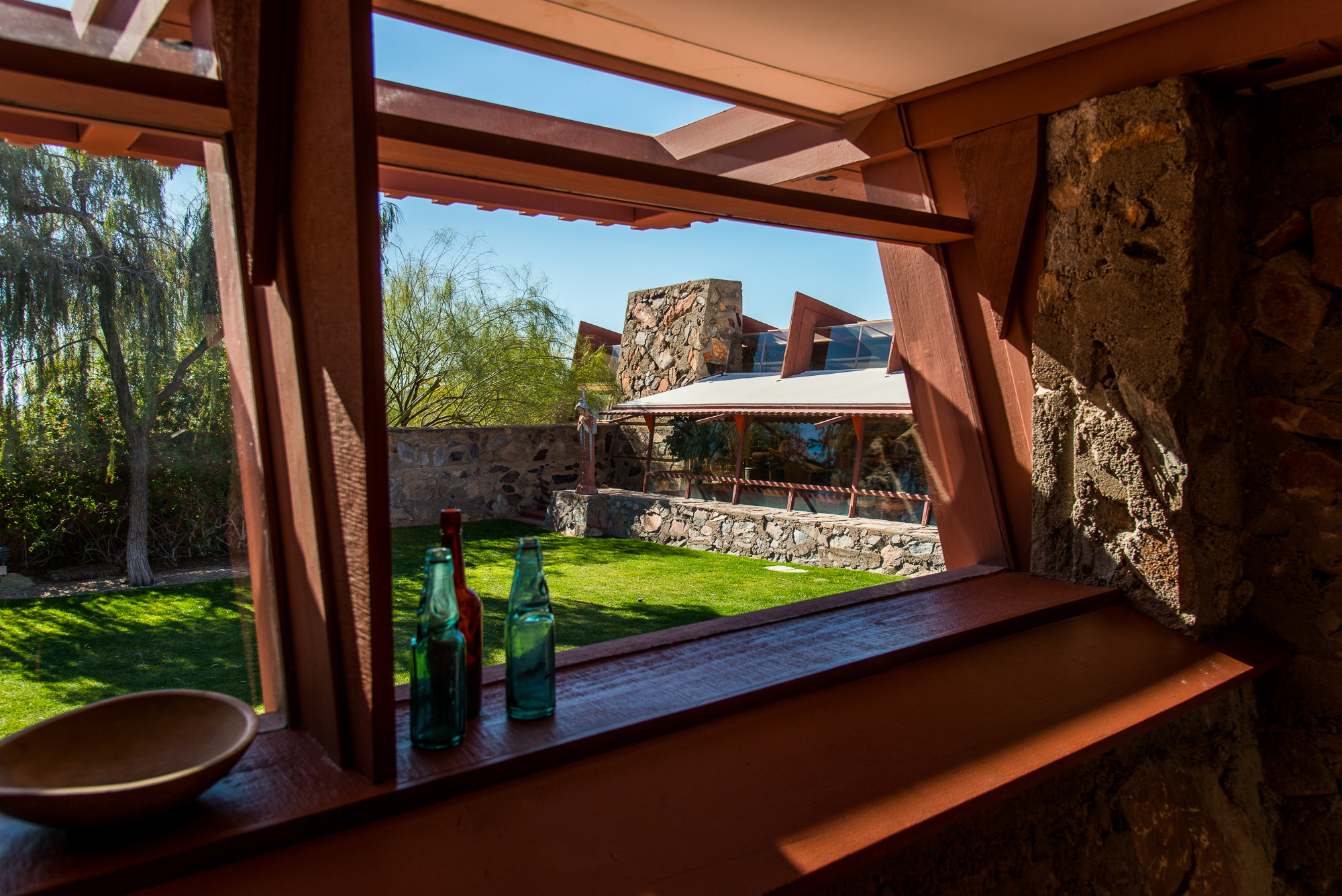 Taliesin West. Œuvre datant de 1937.Frank Lloyd Wright a créé sa propre maison aux portes du désert.