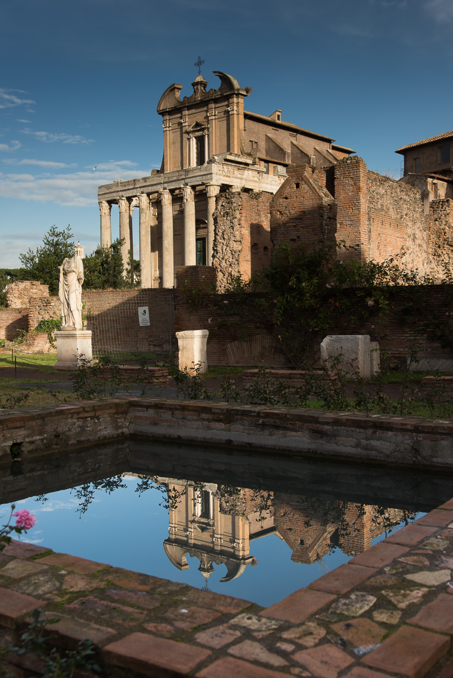 Le Forum romain. Temple d'Antonin et Faustine.