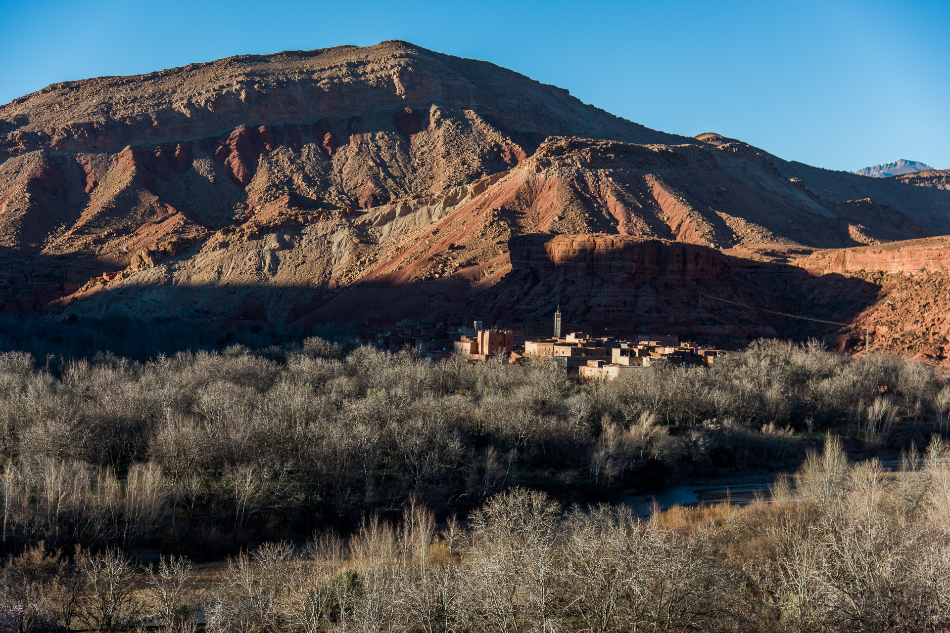 El Kelaa des M'Gouna. Vallée des Roses. Vues depuis la terrasse de la Kasbah Agoulzi.