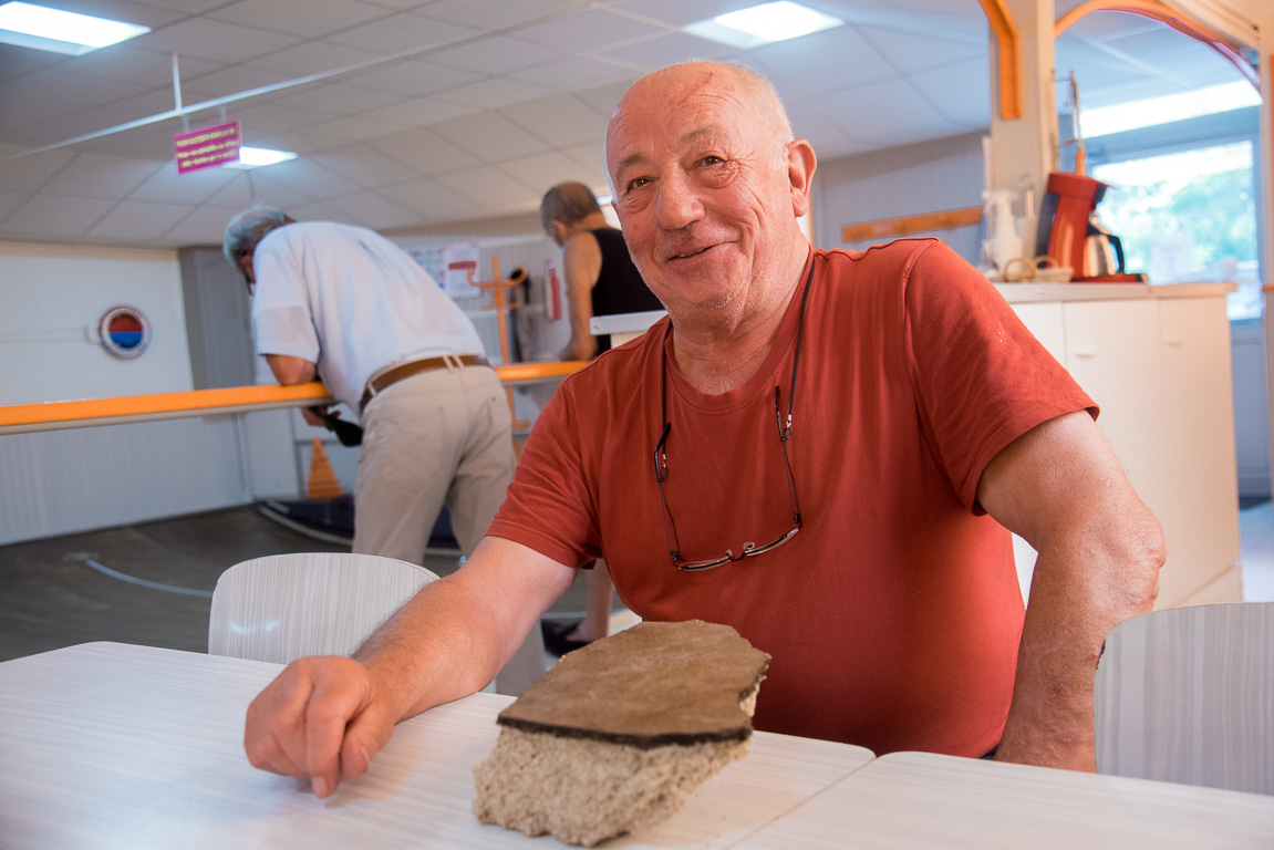 Bouchemaine, la Pointe. La Bonne Alliance association du jeu de la Boule de Fort. Guy Pinson le Président.