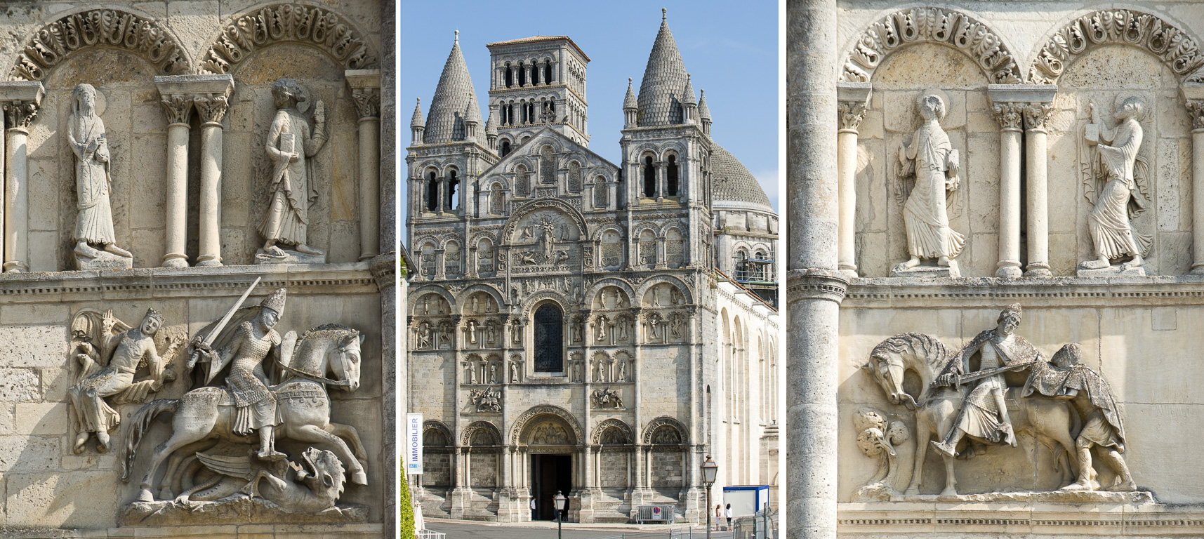 16000 Angoulème. Cathédrale Saint-Pierre (du XII au XIX ème siècle). Roland prenant Saragosse.