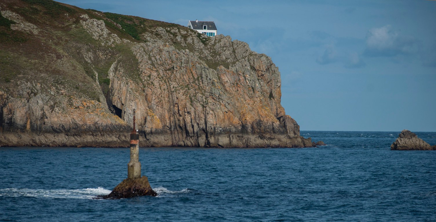 Île d'Ouessant. Depuis le bateau de la compagnie  Pennmar Bed