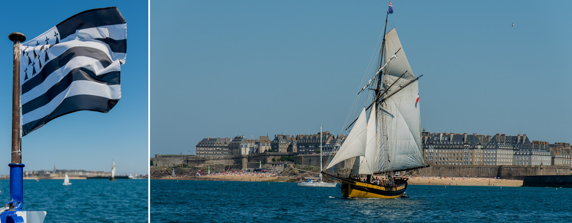 Saint-Malo. Le " Renard" (réplique du bateau de Surcouf).