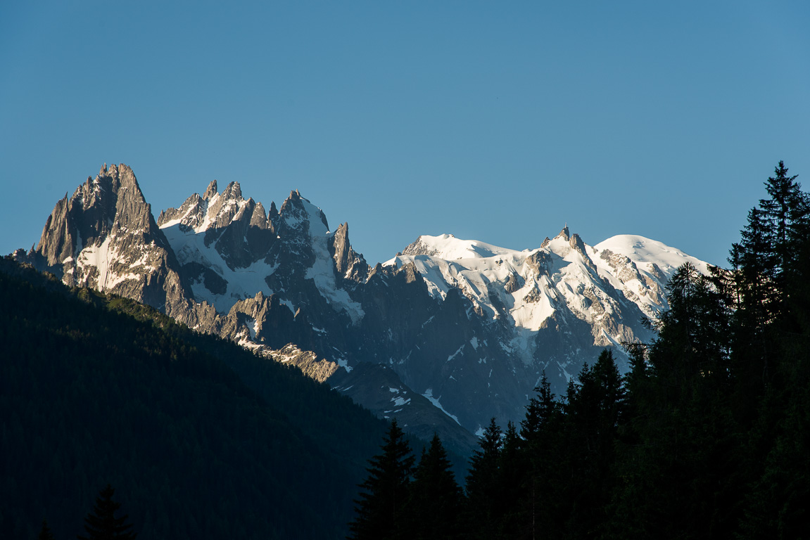 Montroc, vue sur le Mont-Blanc et les Aiguilles d'Argentière