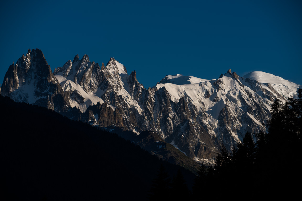 Montroc, vue sur le Mont-Blanc et les Aiguilles d'Argentière