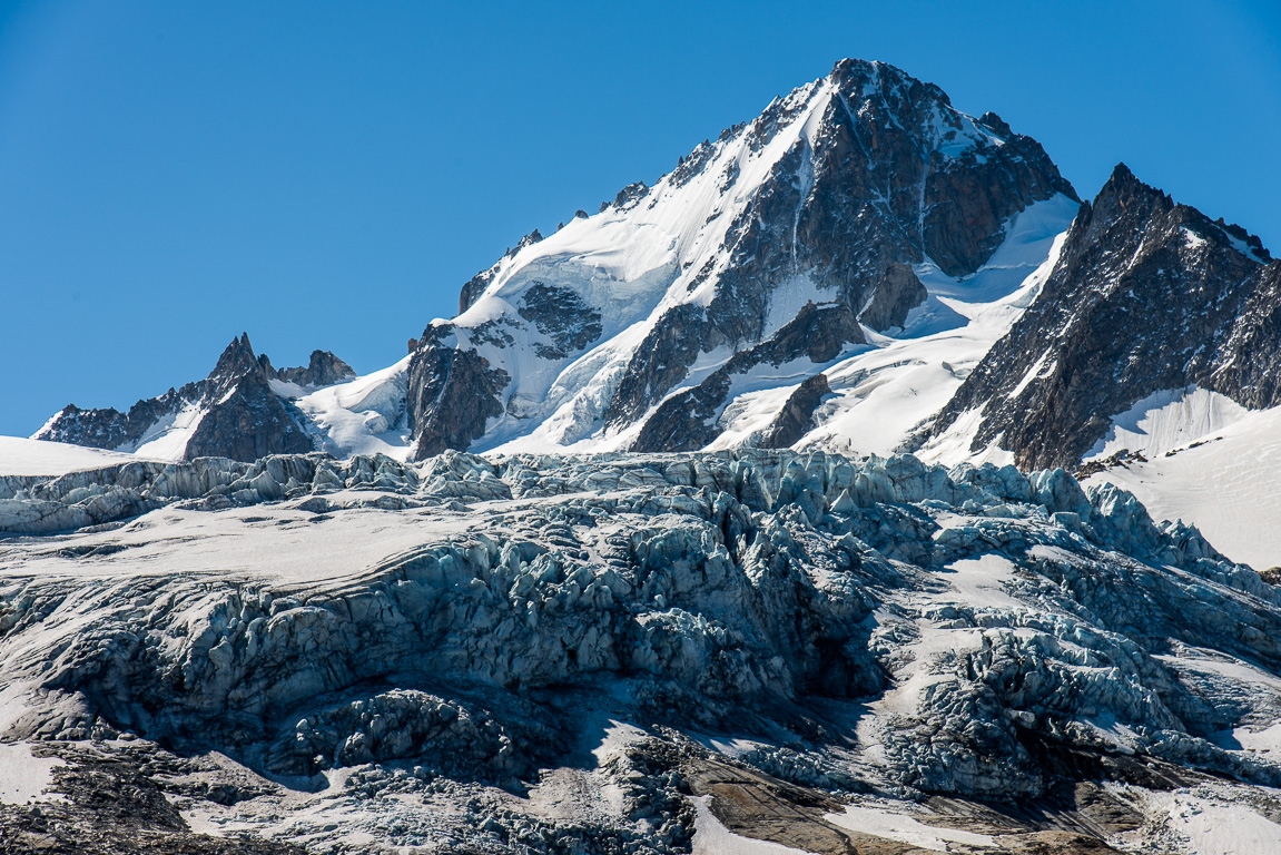 Randonnée sur le glacier du Plan vers le Châlet Albert 1er.