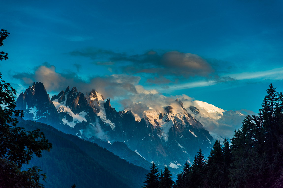 Montroc, vue sur le Mont-Blanc et les Aiguilles d'Argentière