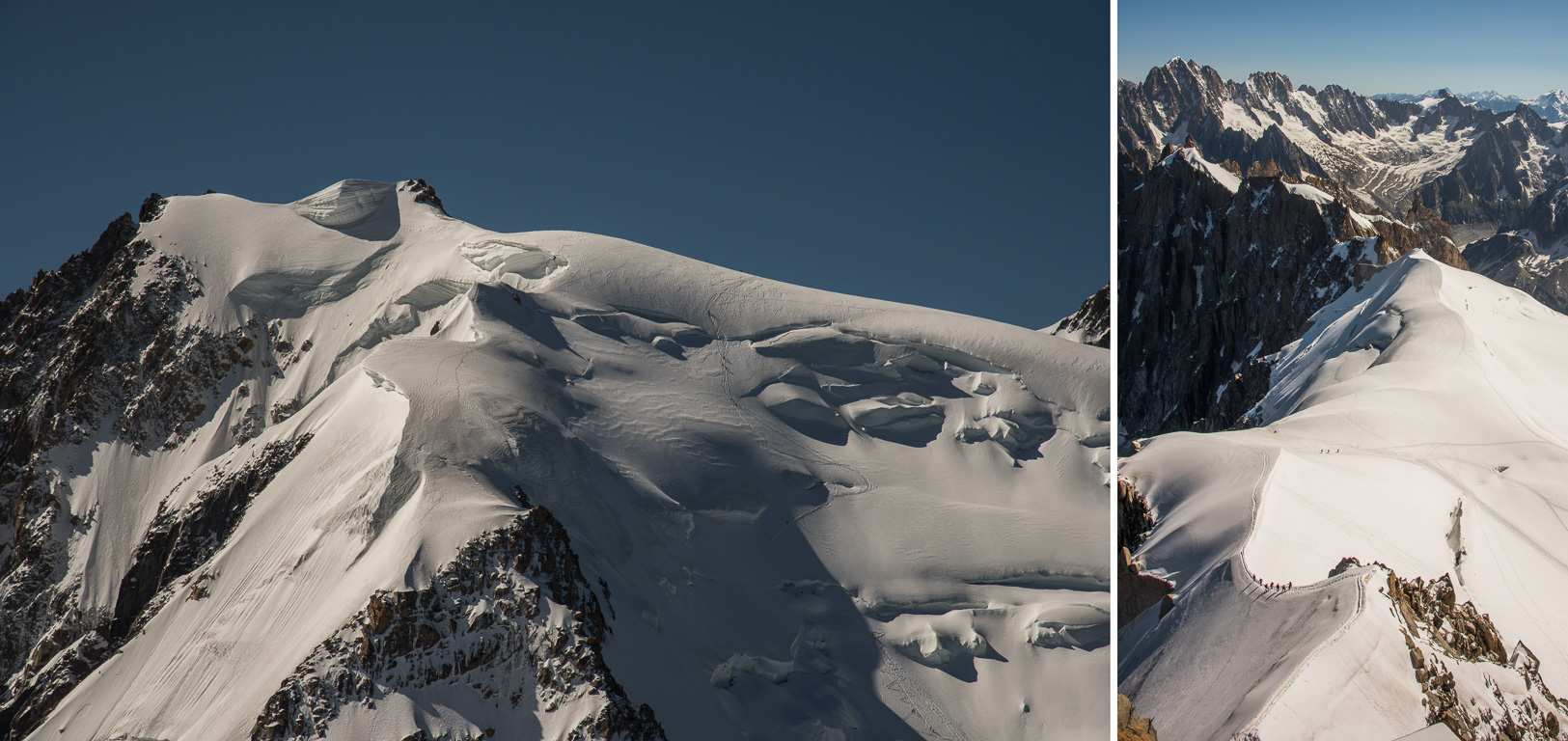 Vues depuis l'Aiguille du Midi à 3800m d'altitude.