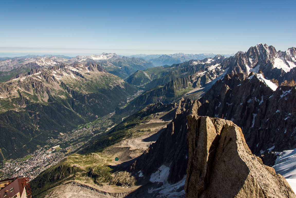 Vues depuis l'Aiguille du Midi à 3800m d'altitude.