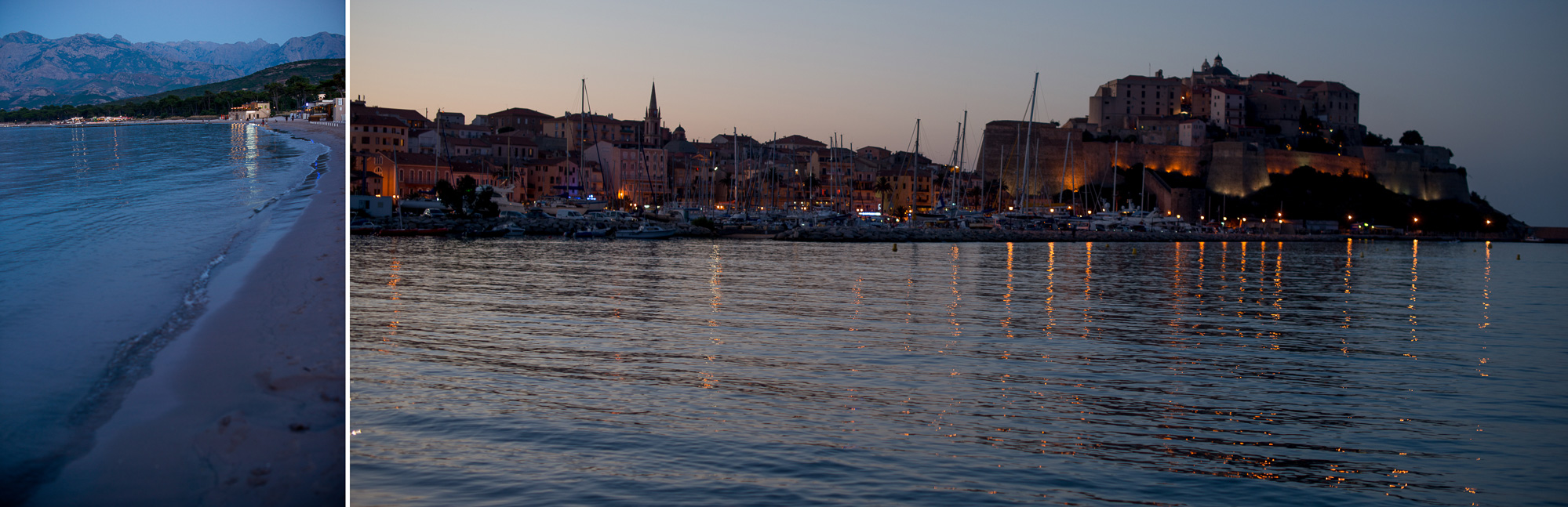 La baie de Calvi sur la Méditerrannée.