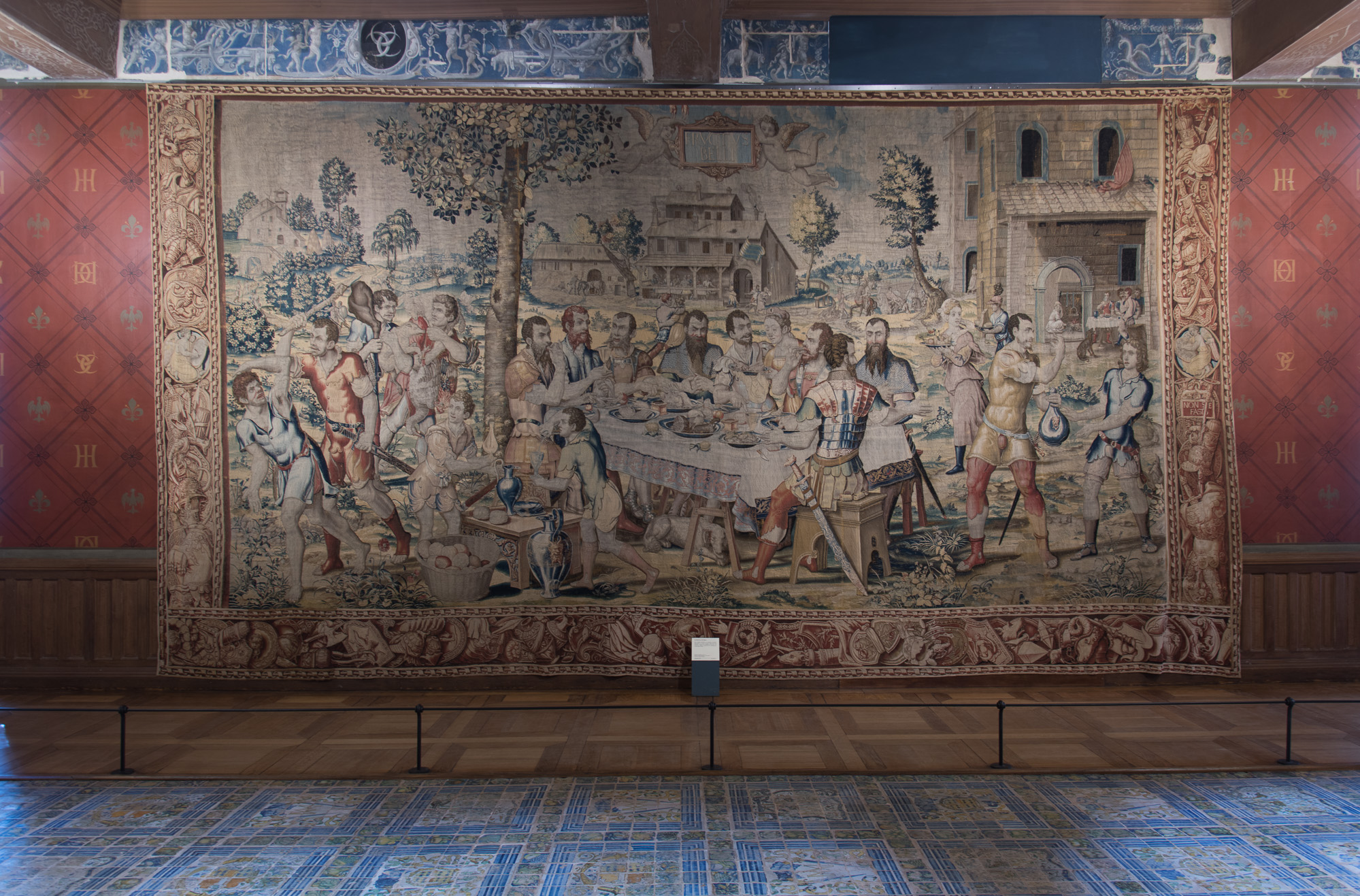 Le dîner du général. Tapisserie de laine et de soie Atelier de Jehan Baudouyn (1546-1548)