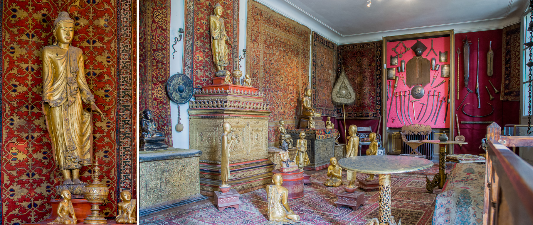 Musée de l'Abbaye de Chaâlis. Salle Orientale et salon indo-birman. Grand Bouddha.