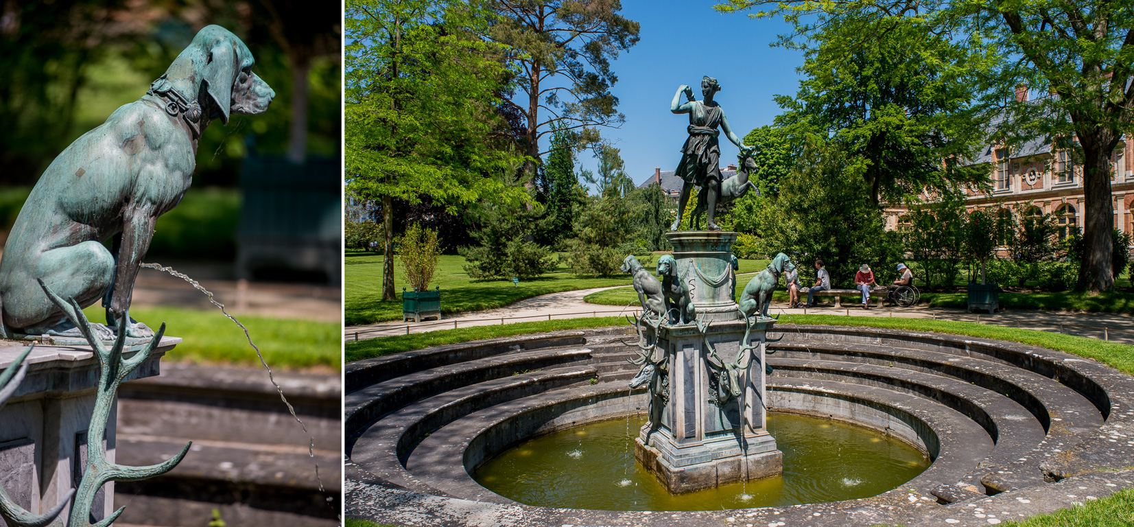 Château de Fontainebleau. Jardin de Diane, avec la fontaine de Diane (1603).