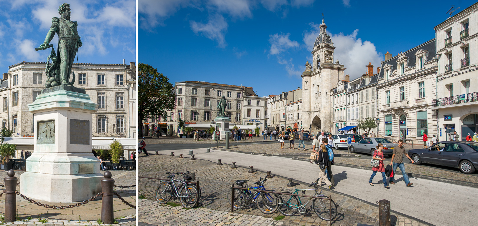 Place Baratin. Statue de Duperre et la Grosse Cloche.