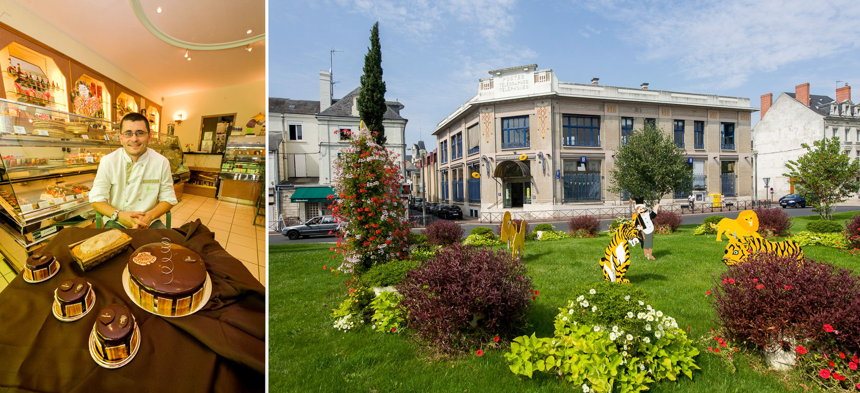 86100 Chatellerault. Patisserie Ravaux., Sylvain et son gâteau Compostelle. Boulevard Blossac.