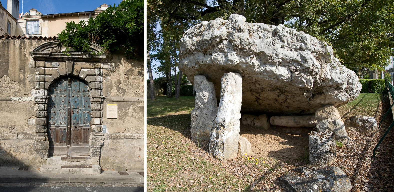 Hôtel particulier  au N°14 de la rue Descartes  et la Pierre Levée, rue du Dolmen.