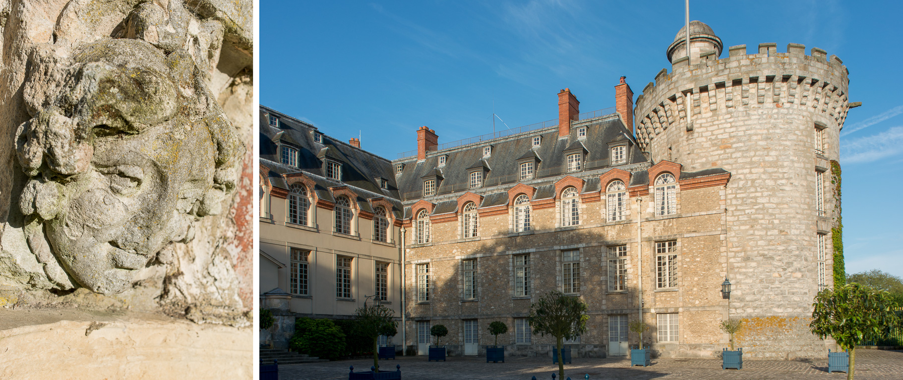 Le château. Tour François Ier et aile du Comte de Toulouse