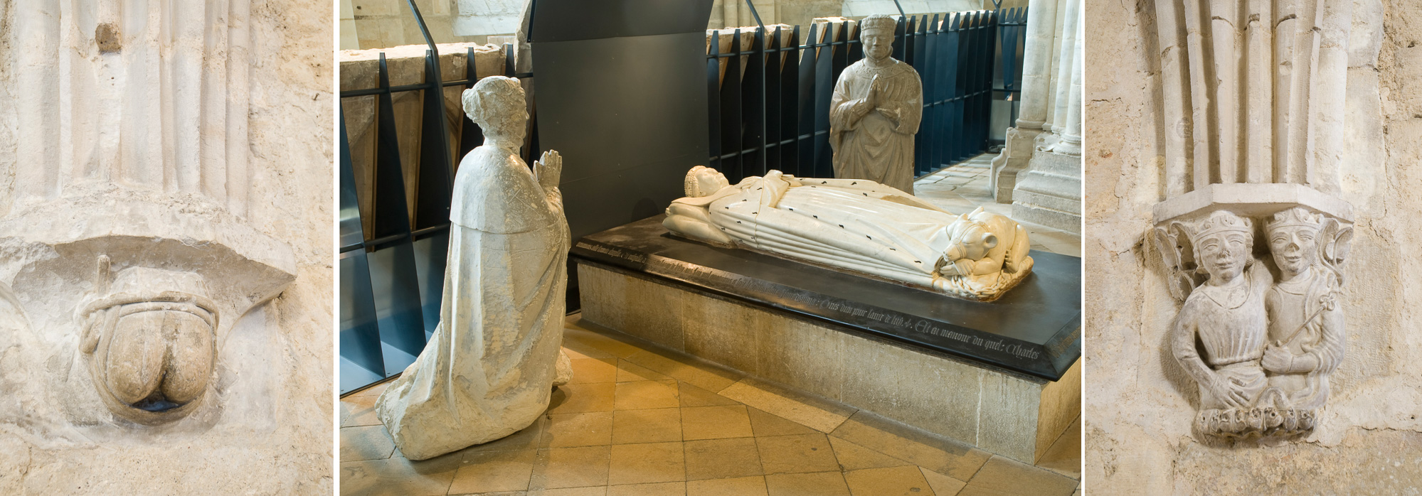 18000 Bourges Crypte de la Cathédrale Gisant du Duc de Berry. Cul de lampe coquin